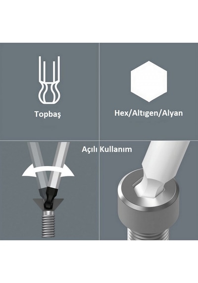 Wera 3950/9 Spkl Hf Hexplus Topbaş Renkli Allen Seti 05022699001