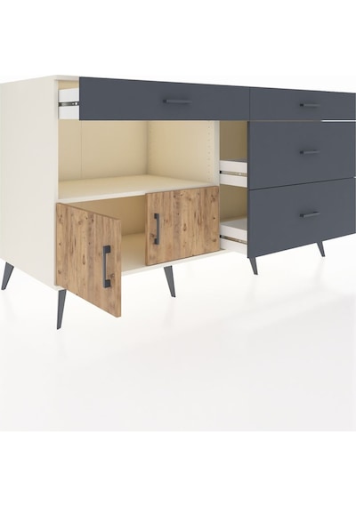 Kronos Konsol Tek Raflı 4 Çekmeceli 2 Kapaklı 176x59x99 Aytaşı-ça Aytaşı-çam/antrasit Kronos Konsol Tek Raflı 4 Çekmeceli 2 Kapaklı 176x59x99 Aytaşı-ça Aytaşı-çam/antrasit