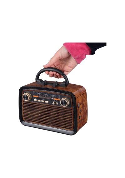 Bluetooth Hoparlör Nostaljik Radyo Fenerli Şarjlı Speaker Sd Kart Usb Aux Girişli Fm Radyo