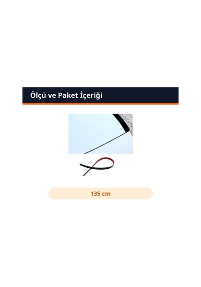 Trobus Oto Bagaj Spoiler Çıtası Kalın Düz Mat Siyah 135 Cm