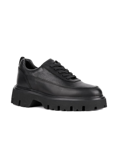 Shoetyle - Siyah Hakiki Deri Bağcıklı Erkek Günlük Ayakkabı 115-k534-1325 Siyah