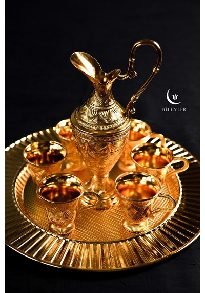 8 Parça Zemzem Takımı Hediyelik Ve Sunumluk Set - Sarı