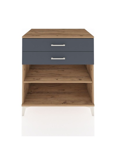 Kronos Şifonyer Tek Raflı 2 Çekmeceli 88x59x96 Çam-antrasit Çam