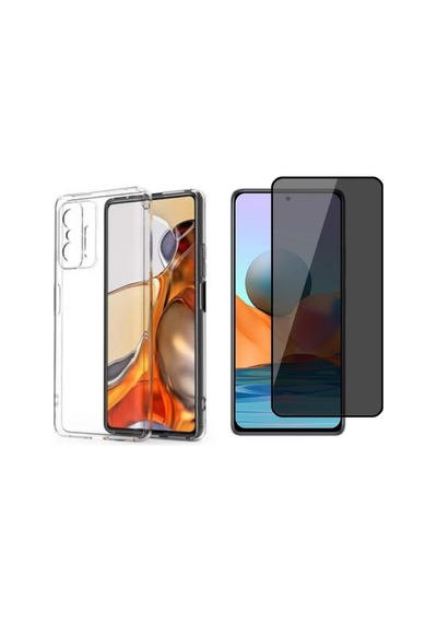 Xiaomi Mi 11t Pro Ile Uyumlu Kılıf Silikon Telefon Kılıfı+tam Kaplayan Hayalet Ekran Koruyucu Cam Col182020-şeffaf