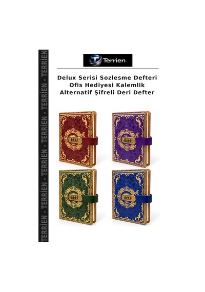 Delux Serisi Sozlesme Defteri Ofis Hediyesi Kalemlik Alternatif Şifreli Deri Defter Çok Renkli