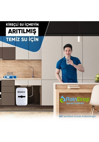 Raındrop Lıfe Su Arıtma Cihazı 8 Lt. Antibakteriyel Çelik Tank + 304 Paslanmaz Musluk
