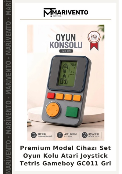 Premium Model Cihazı Set Oyun Kolu Atari Joystick Tetris Gameboy Gc011 Gri