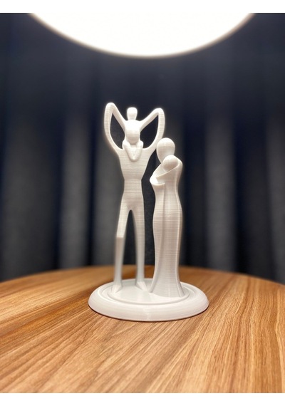 Anne Baba Çocuklar Biblosu Aile Temalı Hediyelik Dekoratif Obje 19 Cm