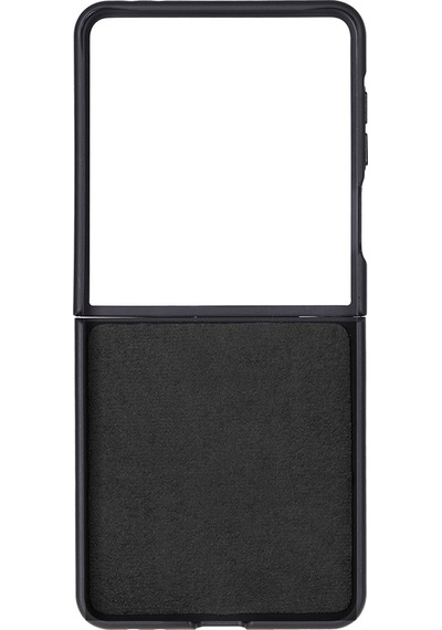 Samsung Galaxy Z Flip7 Uyumlu, Hakiki Deri, El Yapımı Arka Kapak Kömür Siyah Siyah