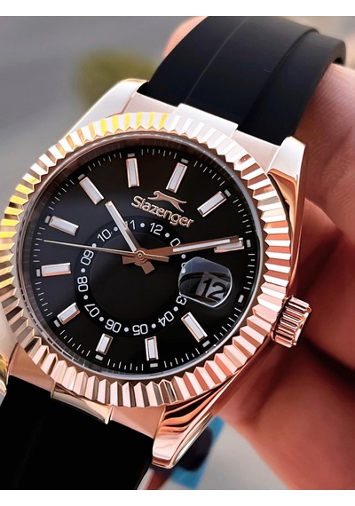 Slazenger Silikon Kordon İç Fonksiyonları Aktif 10 Atm Suya Dayanıklı Erkek Kol Saati Esl.09.2514.05 Rose Gold
