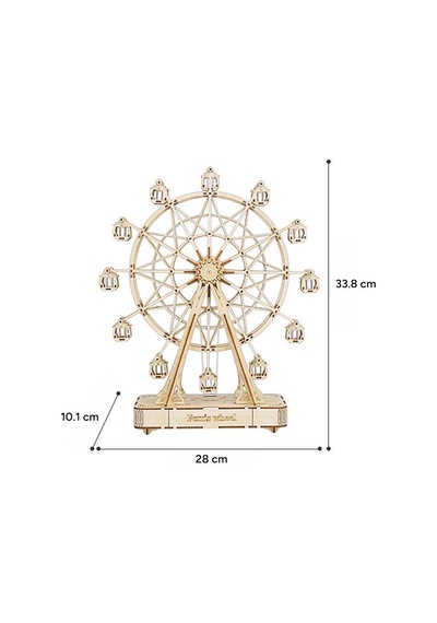 Rolife Tgn01 Dönme Dolap Görünümlü Müzik Kutusu Music Box Ferris Wheel Dıy Minyatür Maket Model Seti Ahşap 3d Wooden Puzzle 3d Model Kit Detaylı Dekoratif Hobi Seti Ahşap Maket