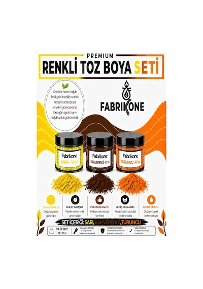 3'lü Set Premium Parafin Soya Wax Toz Mum Boyası Hobi Seti - 10 Cc Sarı, Kahverengi, Turuncu Bkfab3srkht10g Karışık