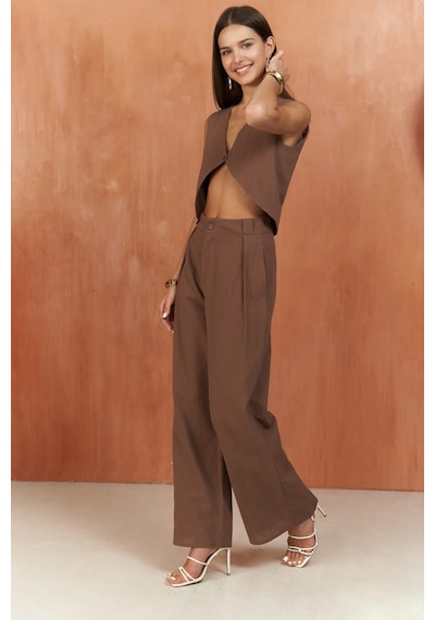 Mai Collection Mai Studios Co. Montana Kahve Yelek Pantolon Takım Kahve