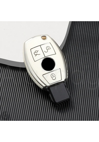 Mercedes A B C E S G Serisi Gl Gla Glc Cla Cls Amg W212 W205 W204 Tpu Anahtar Kılıfı Beyaz Gümüş