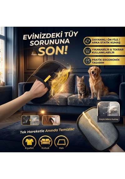 Büyük Boy Evcil Hayvan Tüy Alma Eldiveni, Geliştirilmiş Elektrostatik Tüy Toplayıcı Kedi Köpek Bakım Ve Temizlik Eldiveni Bx40