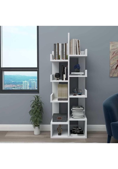 Reyo Home Enda Pamfilya 10 Bölmeli/raflı Kitaplık Beyaz