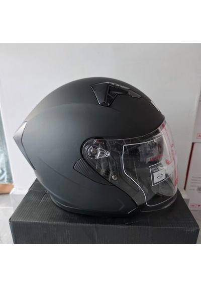 Çenesiz Kask Jk528-1 Mge Vizörlü Mat Siyah M