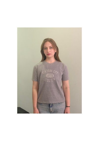Arba T-shirt Basic Gri Hafif Sim Detaylı Gri Gri