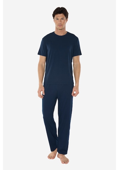Malabadi Erkek Lacivert Bisiklet Yaka Micro Modal Extra Yumuşak Yazlık Pijama Takımı 6030