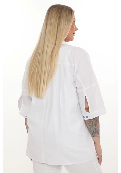 Lady Majestic Büyük Beden Cepli Cotton Gömlek Sarı
