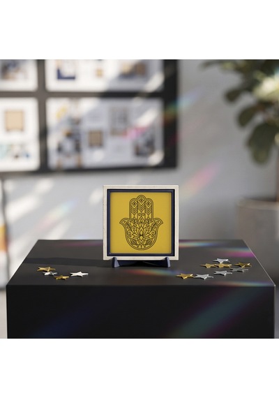 Hamsa Motifli Zarif Dekoratif Obje, Ev Ve Ofisiniz İçin Modern Ve Anlamlı Bir Detay 10x10 Cm