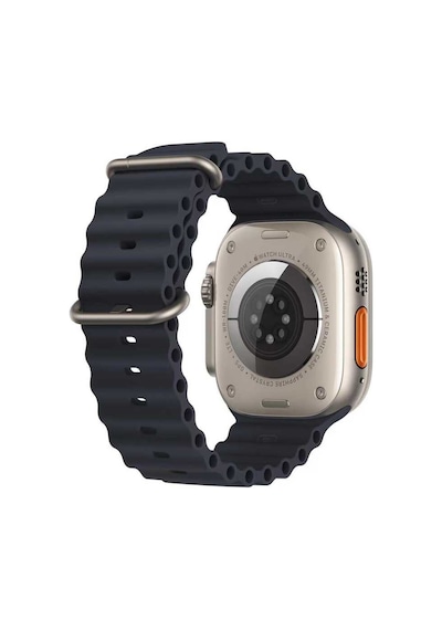 Ekılıf - Apple Uyumlu  Watch 7 45mm - Kordon Silikon Kordon Krd-75 - Beyaz
