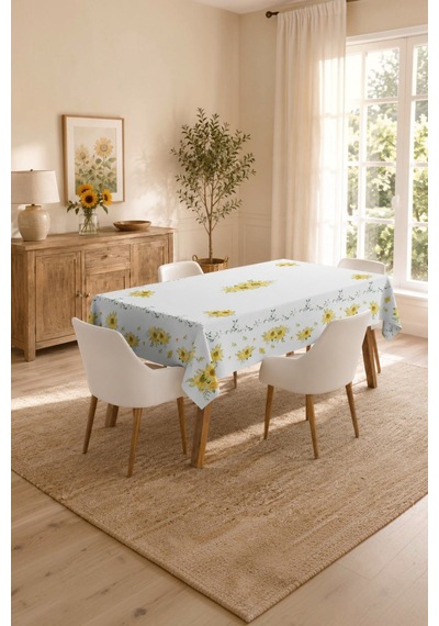 Vivanni Home Yıkanabilir Dikdörtgen Masa Örtüsü Günlük Kullanıma Uygun Pratik Ve Uzun Ömürlü Çiçekli Lavanta