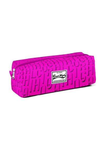 Coral High Tek Gözlü Pembe Yazı Desenli Kalem Çantası - 22224