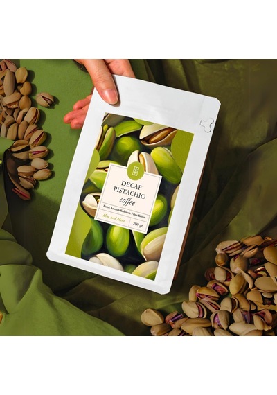 Mim And More Decaf Pistachio Coffee Kafeinsiz Antep Fıstığı Aromalı Çekirdek Kahve 200 G