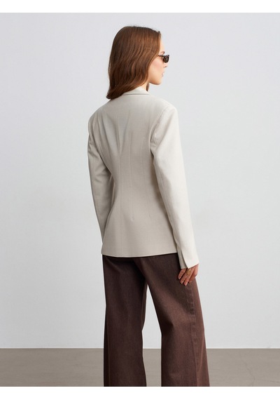 Dilvin 60787 Altın Düğmeli Blazer-taş Taş