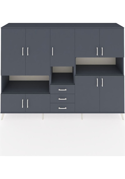 Hyperion Dolap 13 Raflı 3 Çekmeceli 9 Kapaklı 220x44x163 Antrasit Antrasit-antrasit Hyperion Dolap 13 Raflı 3 Çekmeceli 9 Kapaklı 220x44x163 Antrasit Antrasit-antrasit