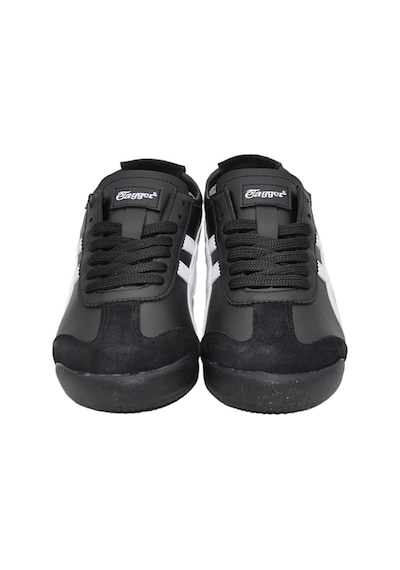 Tayger E-3222 Unisex Deri Sneaker Spor Ayakkabı Siyah / Beyaz Beyaz