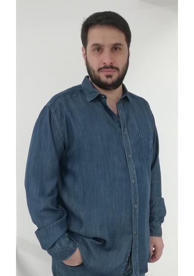 Tousus Büyük Beden Kot Erkek Gömlek Btl-3001-tss Mavi