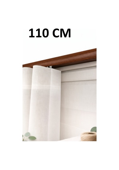Ceviz Dekoratif Ray 2 Kanallı Dekoratif Metal Perde Kornişi Ceviz110cm - 847807672 Ceviz110cm