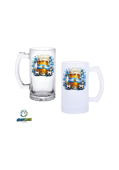 Arjantin Kulplu Bira Bardağı Buzlu Veya Şeffaf Seçenekli 0268