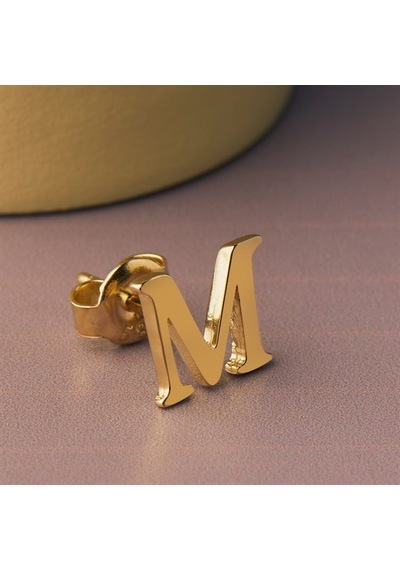 Goldkupe 14 Ayar Altın M Harf Küpe 0,57 Gr-1371