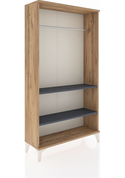 Arges Dolap 2 Raflı Kapaklı Tek Askılı 88x30x163 Çam-antrasit Atlas Çam