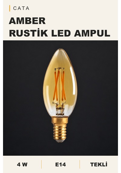Cata 4w E14 Amber Rustik Led Ampul