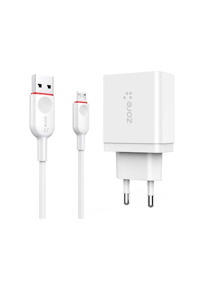 Alan Tech Xmac Serisi Zr-x2 Micro 2 İn 1 Şarj Seti - Beyaz Beyaz