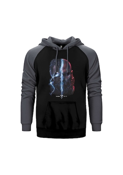 God Of War Ragnarok Thor Gri Renk Reglan Kol Kapşonlu Sweatshirt Gri