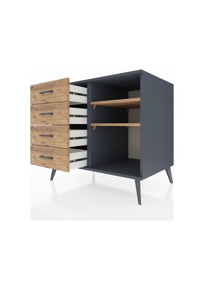 Kronos Şifonyer 2 Raflı 4 Çekmeceli 88x59x80 Antrasit-çam Çam Kronos Şifonyer 2 Raflı 4 Çekmeceli 88x59x80 Antrasit-çam Çam