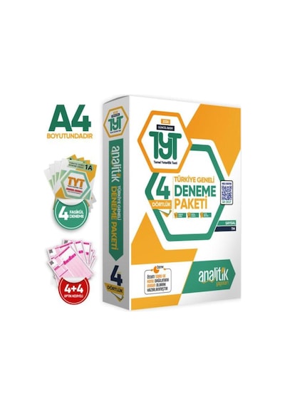 2026 TYT Analitik Deneme Paketi Dört 4lük Türkiye Geneli Değerlendirmeli Özgün Güncel Deneme Sınavı