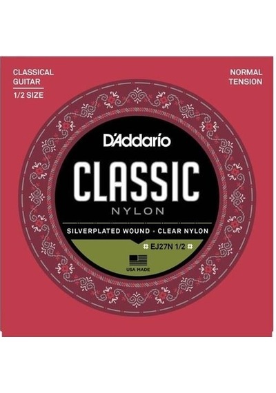 D'addario Ej27n 1/2 Classics Serisi Klasik Gitar Tel Seti 1/2 Ölçek - Normal Tension - Gümüş Sarım