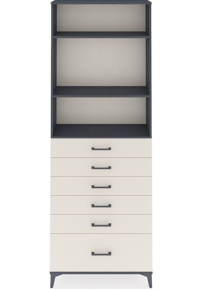 Arges Dolap 3 Raflı 6 Çekmeceli 88x30x243 Antrasit-aytaşı Antrasit