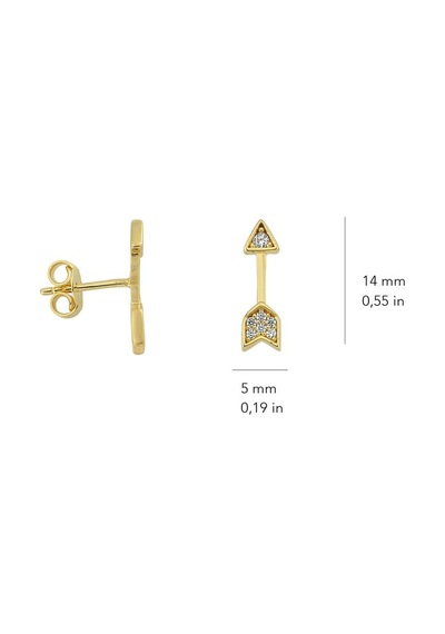 14 Ayar Altın Aşkı Oku Küpe 1,26 Gr-5118