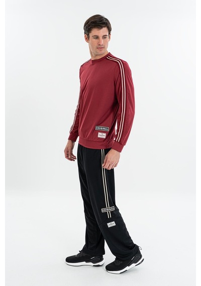 Maraton Comfort Erkek Bisiklet Yaka Bordo- Sweatshirt Bordo-