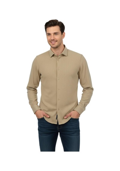 Advante Erkek Kışlık Silim Fit Kaşkorse Dokuma Gömlek Bgl-st04935 Taş