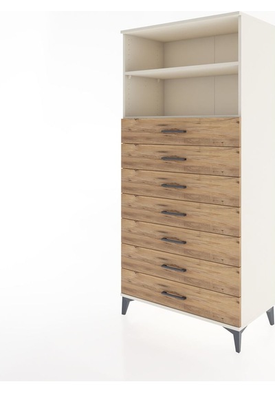 Hyperion Dolap 2 Raflı 7 Çekmeceli 88x44x182 Aytaşı-çam Aytaşı