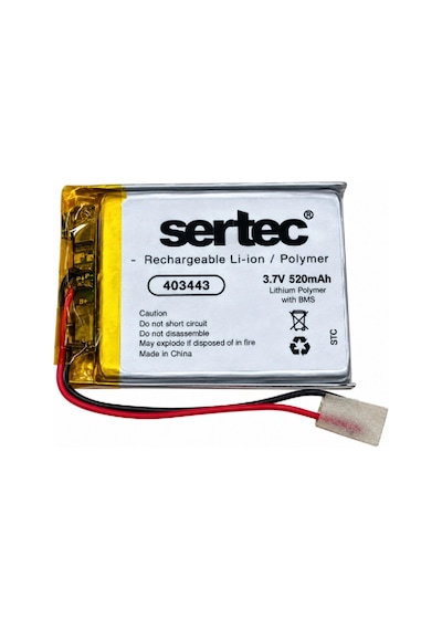 Sertec 403443 3.7v 520mah Devreli Li-polymer Pil 1.5a