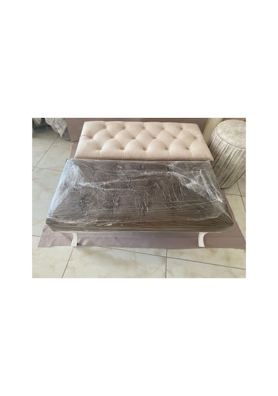 Hünkar Puf Bench Gri 90 Cm. 1. Sınıf Silinebilir Kumaş Antrasit Gri